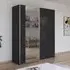 Kronach 175cm 2 Door Sliding Wardrobe with Mirror - Metallic Dark Grey