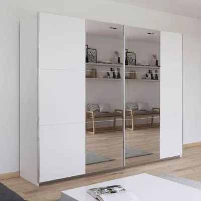Kronach 2 Door Mirrored Sliding Wardrobe - Alpine White image