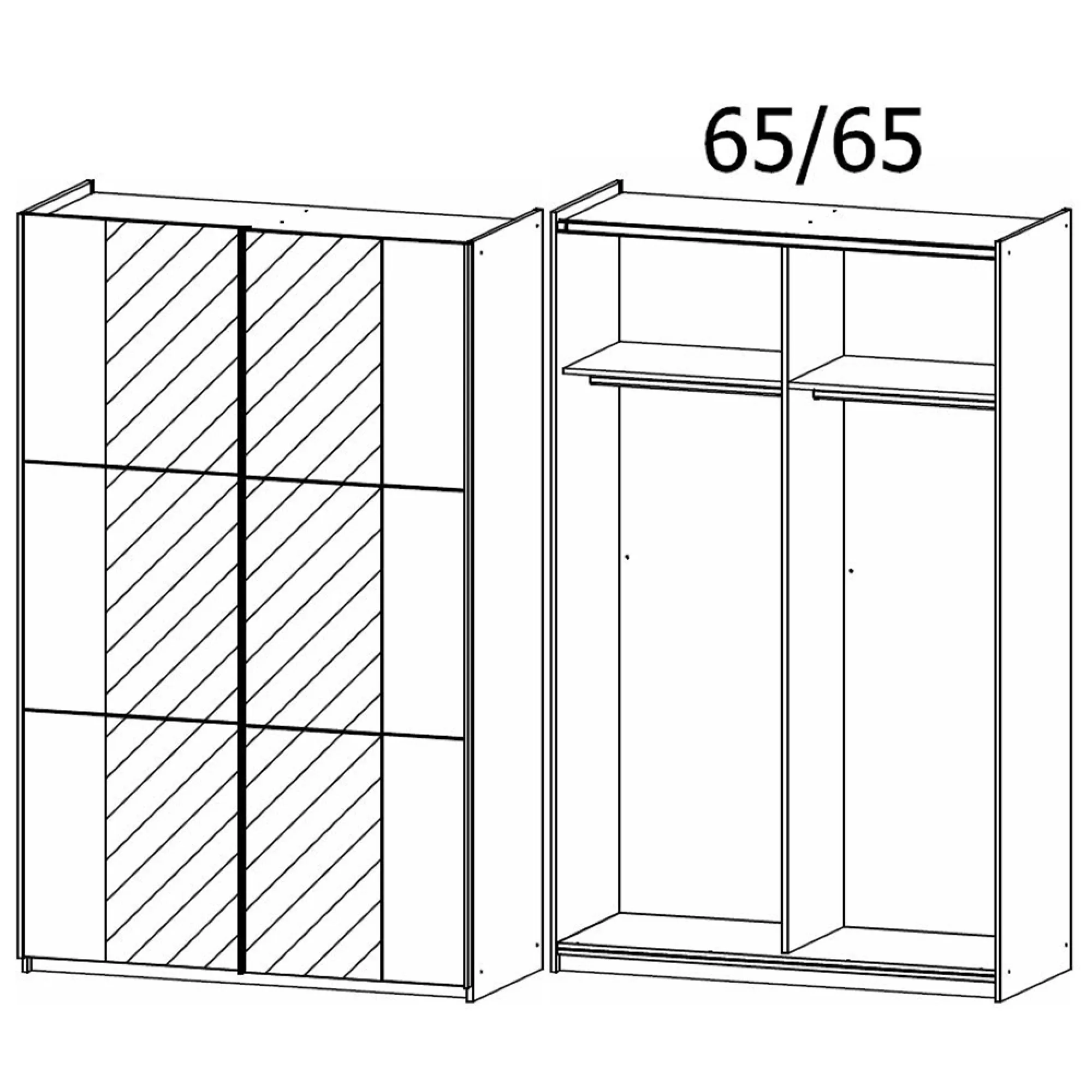 Kronach 2 Door Mirrored Sliding Wardrobe - Artisan Oak