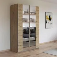 Kronach 2 Door Mirrored Sliding Wardrobe - Artisan Oak