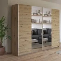 Kronach 2 Door Mirrored Sliding Wardrobe - Artisan Oak