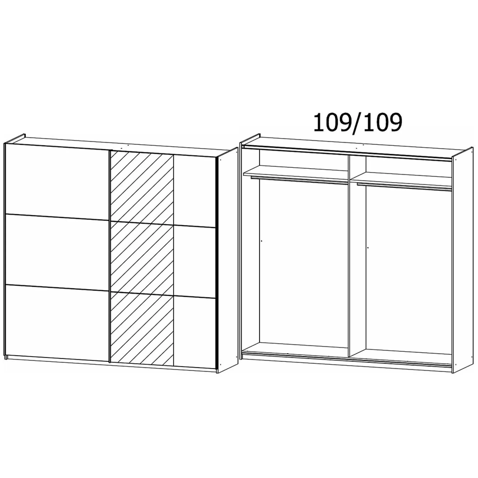 Kronach 2 Door Sliding Wardrobe with Mirror - Alpine White