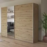 Kronach 2 Door Sliding Wardrobe with Mirror - Artisan Oak