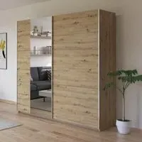 Kronach 2 Door Sliding Wardrobe with Mirror - Artisan Oak