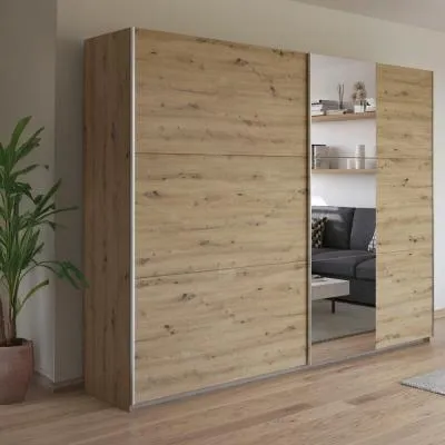 Kronach 2 Door Sliding Wardrobe with Mirror - Artisan Oak