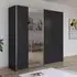 Kronach 2 Door Sliding Wardrobe with Mirror - Metallic Dark Grey