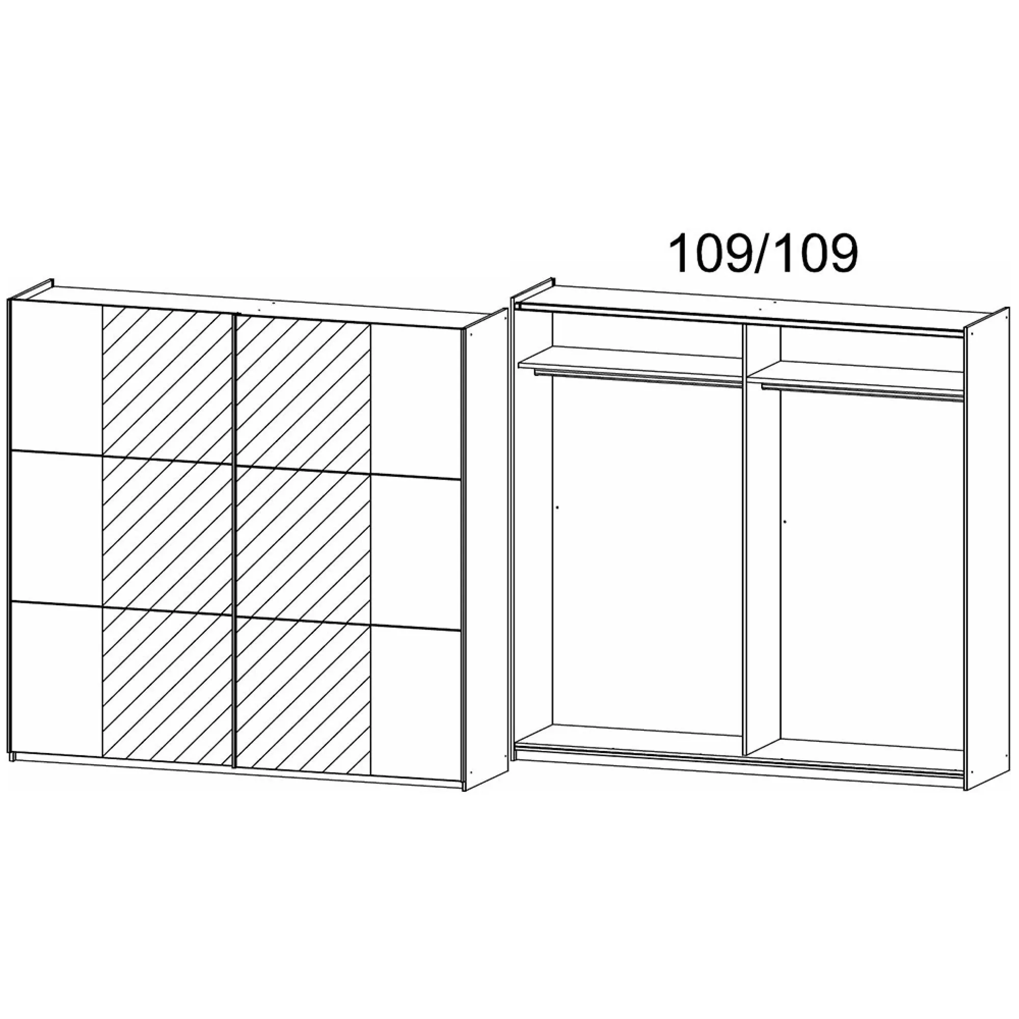 Kronach 218cm 2 Door Mirrored Sliding Wardrobe - Alpine White