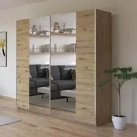 Kronach 218cm 2 Door Mirrored Sliding Wardrobe - Artisan Oak