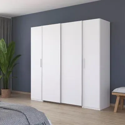 Kronach 225cm 4 Door Wardrobe - Alpine White image