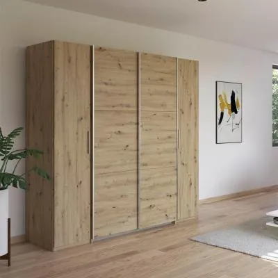 Kronach 225cm 4 Door Wardrobe - Artisan Oak