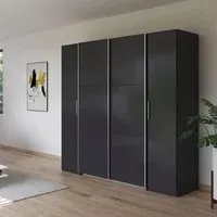 Kronach 225cm 4 Door Wardrobe - Metallic Dark Grey