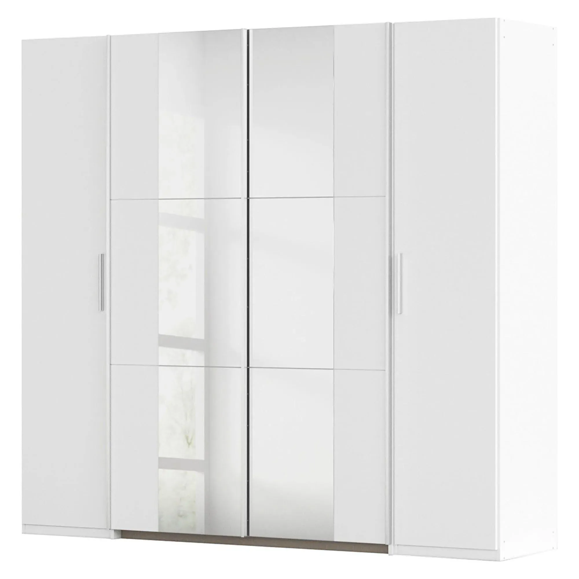 Kronach 225cm 4 Door Wardrobe with Mirror - Alpine White
