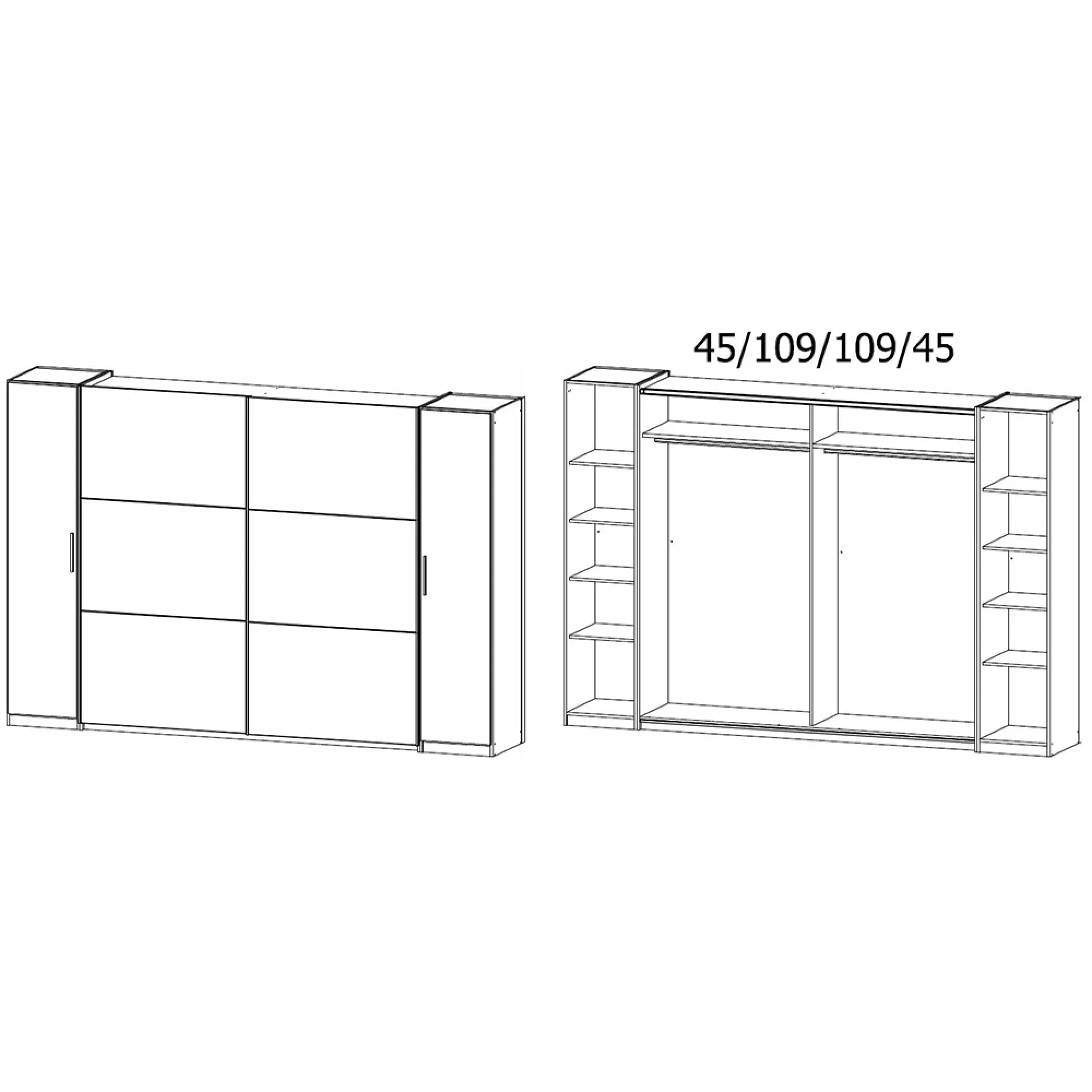 Kronach 4 Door Wardrobe - Metallic Dark Grey