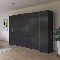 Kronach 4 Door Wardrobe - Metallic Dark Grey