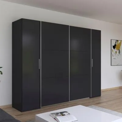 Kronach 4 Door Wardrobe - Metallic Dark Grey