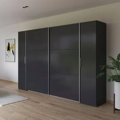 Kronach 4 Door Wardrobe - Metallic Dark Grey