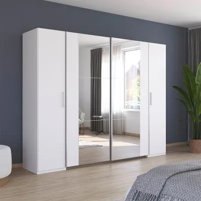 Kronach 4 Door Wardrobe with Mirror - Alpine White