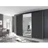 Kulmbach 3-Door Sliding Wardrobe with Mirror - Grey Metallic
