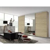 Kulmbach 3-Door Sliding Wardrobe with Mirror - Sonoma Oak
