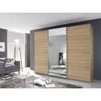 Kulmbach 3-Door Sliding Wardrobe with Mirror - Sonoma Oak