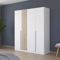 Lamella 181cm 4 Door Wardrobe - Alpine White