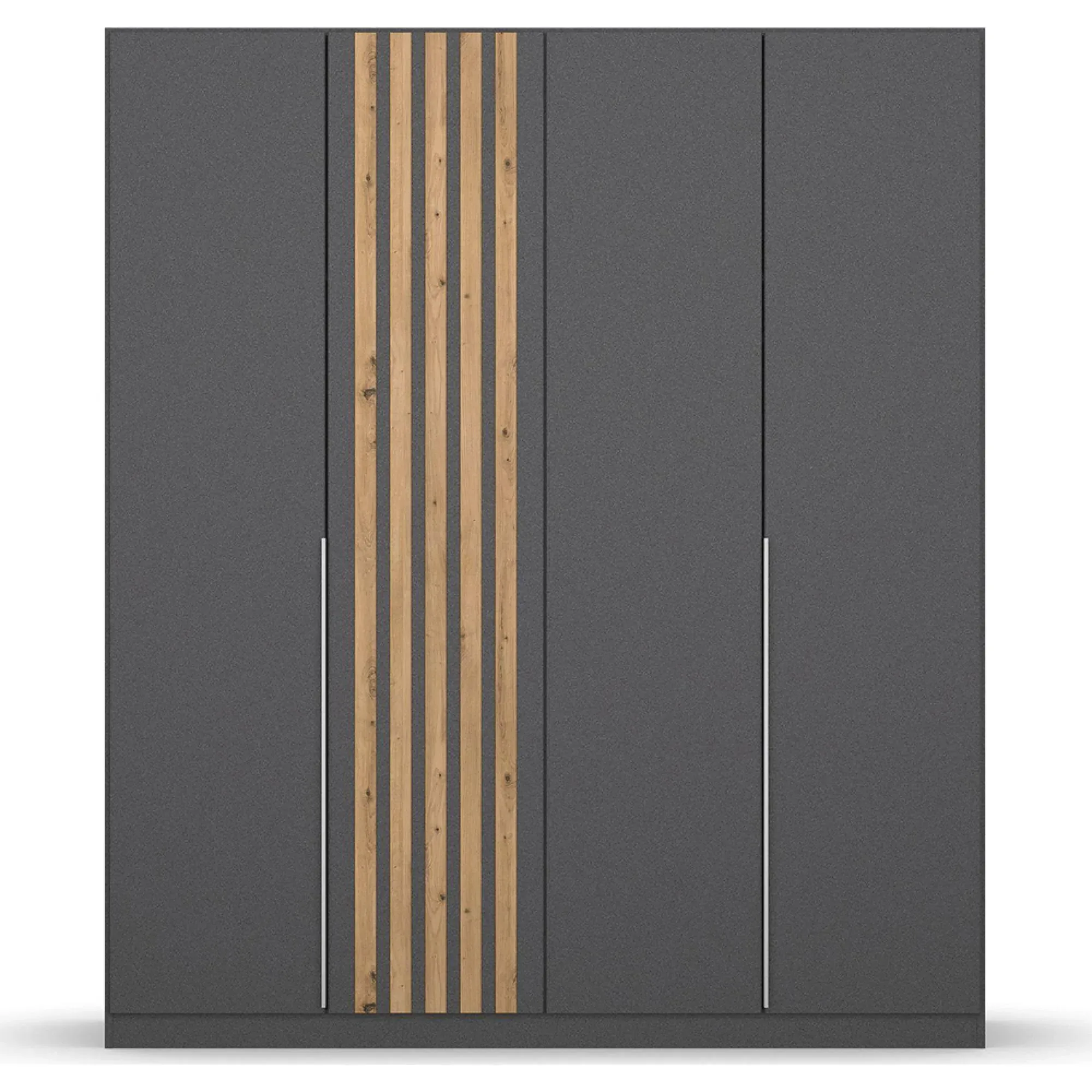 Lamella 181cm 4 Door Wardrobe - Metallic Dark Grey