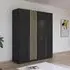 Lamella 181cm 4 Door Wardrobe - Metallic Dark Grey