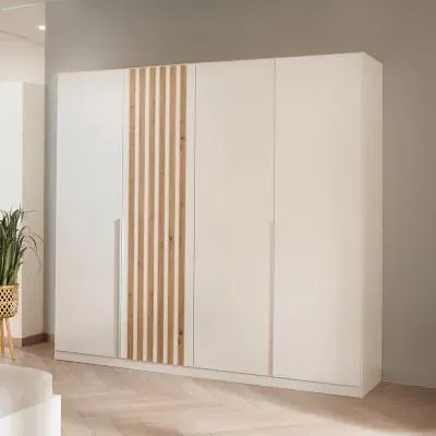 Lamella 226cm 4 Door Wardrobe - Alpine White