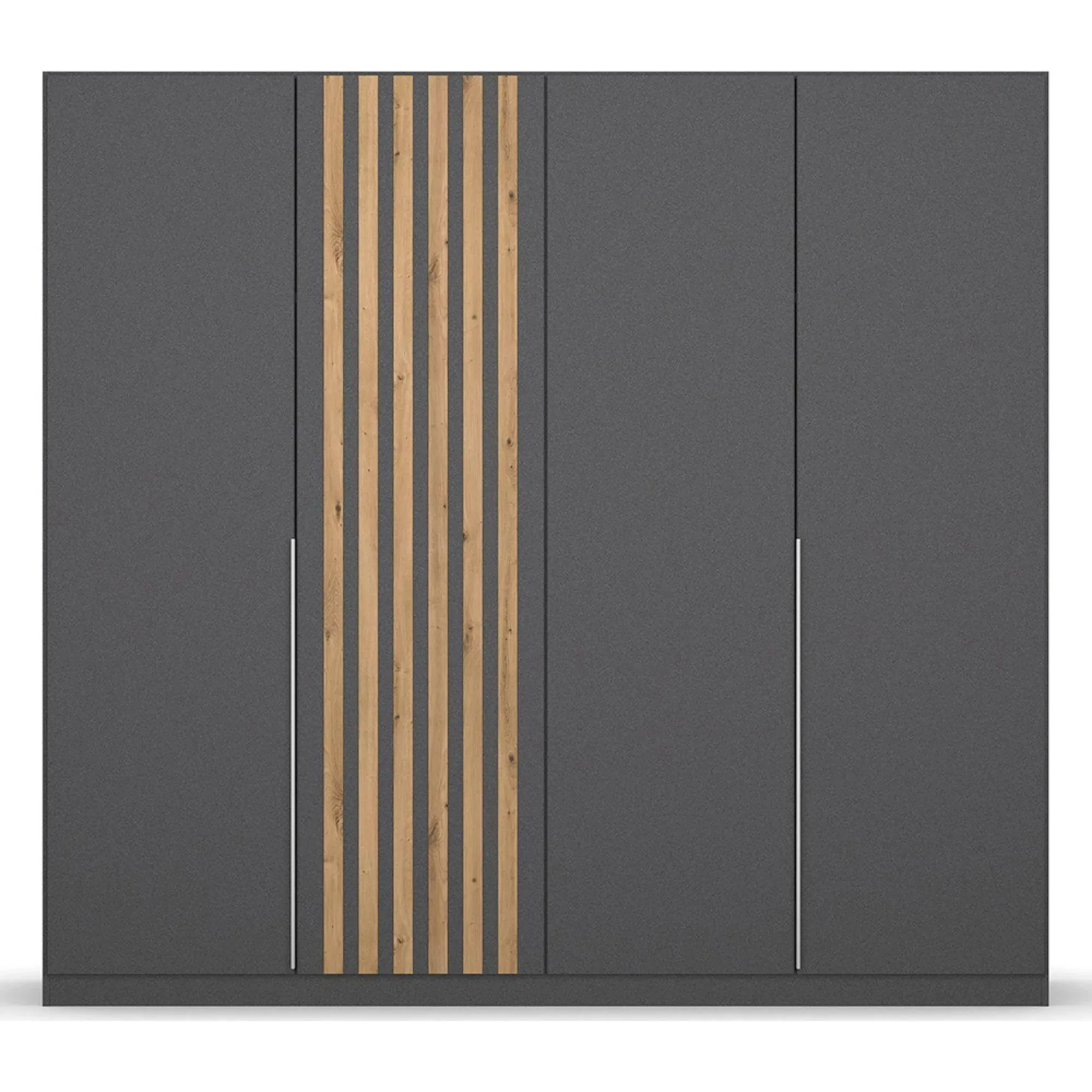Lamella 226cm 4 Door Wardrobe - Metallic Dark Grey