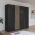 Lamella 226cm 4 Door Wardrobe - Metallic Dark Grey