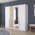 Lamella 226cm 4 Door Wardrobe with Mirror - Alpine White