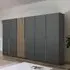 Lamella 6 Door Wardrobe - Metallic Dark Grey, Artisan Oak