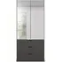 Lias 2 Door Combi Wardrobe with Mirror - Graphite