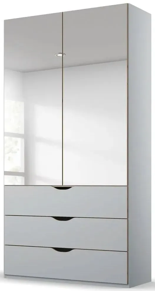 Lias 2 Door Combi Wardrobe with Mirror - Silk Grey