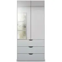 Lias 2 Door Combi Wardrobe with Mirror - Silk Grey