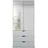 Lias 2 Door Combi Wardrobe with Mirror - Silk Grey