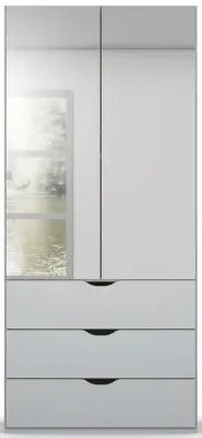 Lias 2 Door Combi Wardrobe with Mirror - Silk Grey