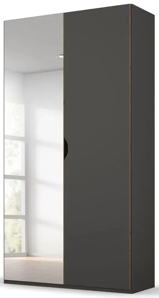 Lias 2 Door Wardrobe with Mirror - Graphite