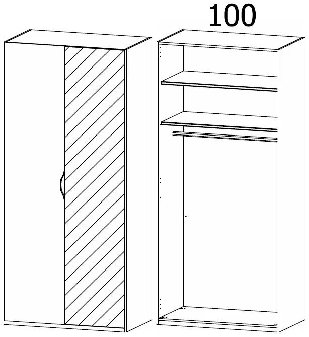 Lias 2 Door Wardrobe with Mirror - Silk Grey