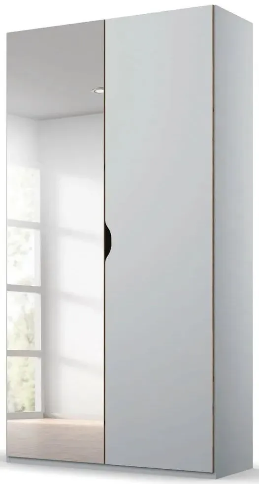 Lias 2 Door Wardrobe with Mirror - Silk Grey