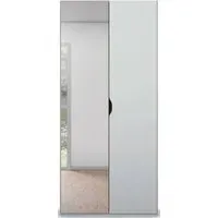 Lias 2 Door Wardrobe with Mirror - Silk Grey
