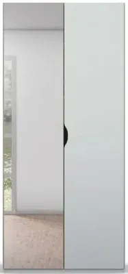 Lias 2 Door Wardrobe with Mirror - Silk Grey