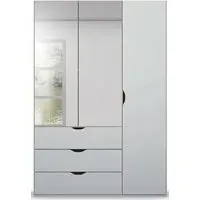 Lias 3-Door Combi Wardrobe with Mirrors - Grey