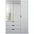 Lias 3-Door Combi Wardrobe with Mirrors - Grey