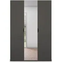 Lias 3-Door Wardrobe with Mirror - Black