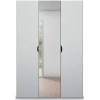 Lias 3-Door Wardrobe with Mirror - Grey