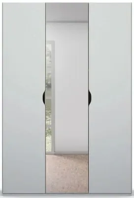 Lias 3-Door Wardrobe with Mirror - Grey