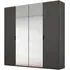 Lias 4 Door Wardrobe with Mirror - Black