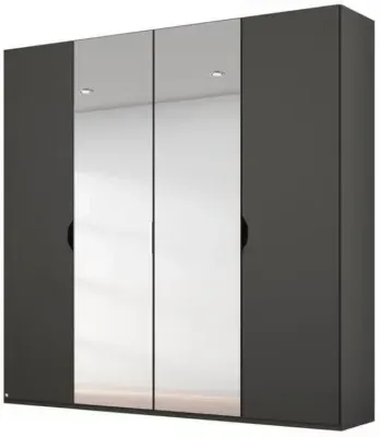 Lias 4 Door Wardrobe with Mirror - Black image