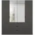 Lias 4 Door Wardrobe with Mirror - Black